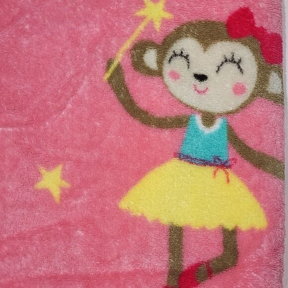 Carter's pink blanket dancing monkeys ballerina 30 x 45 - Picture 3 of 6